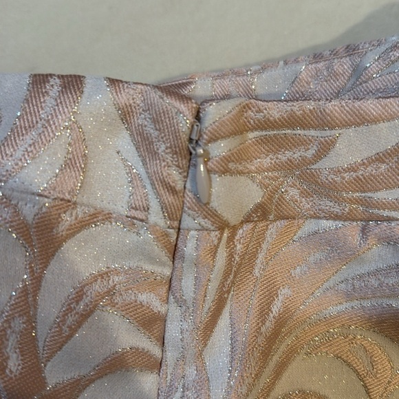 Intermix Lydia Lurex Pink Metallic Jacquard Leaf Side Zip Short - Picture 10 of 14